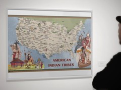 Native American Tribe State Icons Map Indigenous People Art Print Poster 18×12