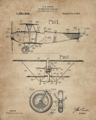 4 Vintage Biplanes Patent Wall Art Prints 8×10 in Aviation Gifts Pilots Bi Plane