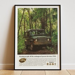 Land Rover Defender Advert Retro Automotive , Poster Decor