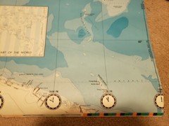 Australia and Standard Time Zone Chart of the World 53″ x 39 1/2″