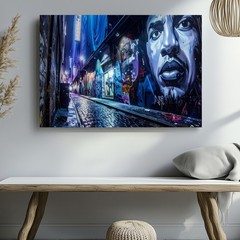 Neon Alley Canvas Vibrant Urban Graffiti And Street Art Scene Wall Art
