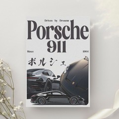 Porsche 911 Poster, JDM Style Japanese Car Art, Sports Garage Wall Decor