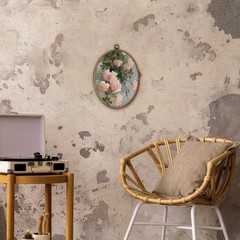 Vintage Roses Oval Wall Art Decor, Antique Floral Oval Framed Canvas Art Prin…