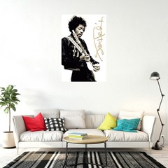 Jimi Hendrix – Music Poster (Playing Guitar – Signature) (Size: 24″ x 36″)