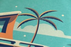 DKNG Laguna (20″x16″ VW Bus, Beach Camper, Silkscreen Art Print/Poster)