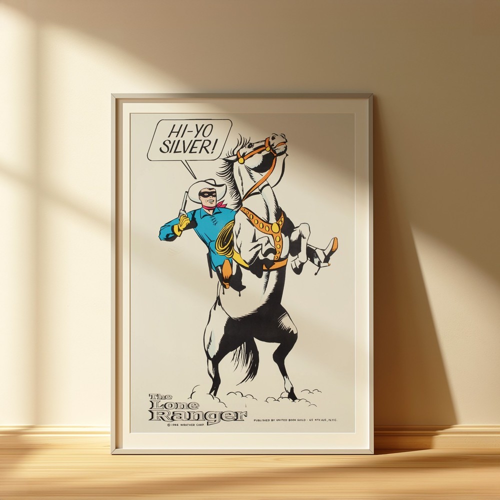 The Lone Ranger Poster 1966 Animated Western TV Cartoon Hero Series Art Print