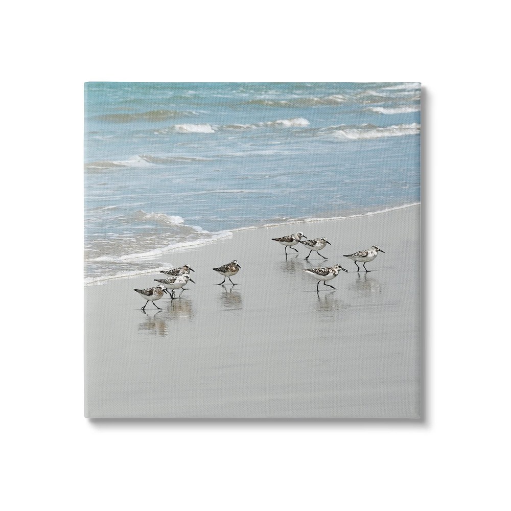Sandpipers Flock Canvas Wall Art 24×24 – Ready to Hang Beach Decor
