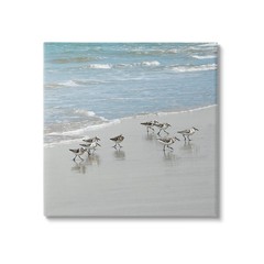 Sandpipers Flock Canvas Wall Art 24×24 – Ready to Hang Beach Decor