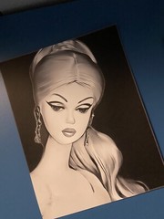 Silkstone Barbie Portrait Art Print 8×10 – Retro Barbie Black & White Art