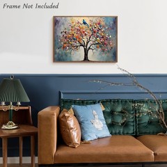 Dazzlewall Colourful Tree of Life Wall Art Print, 16″L x 12″W,