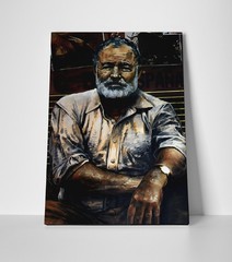 Ernest Hemmingway Painting Poster or Canvas – Ernest Hemmingway Wall Art
