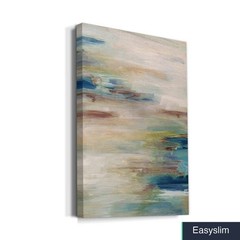 Canvas Wall Art Print 48 x 32 Rustic Pale Blue Meandering Coast
