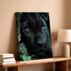 Wall Art Black Panther Portrait Wildlife Animal Close Up Canvas Print Decor