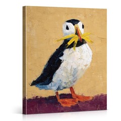 Vintage Seagull Wall Art Rustic Seagull Picking Leaves Canvas Print Poster An…