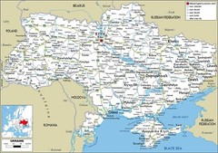 2009 CIA Ukraine Road Map Home School Geography Poster Print Study History