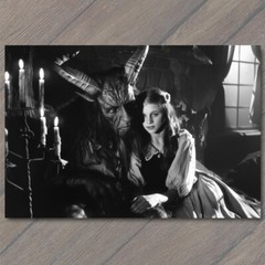 Art Print Demon Bed Beautiful Sexy Woman Horns Post Devil Strange Unusual Scary