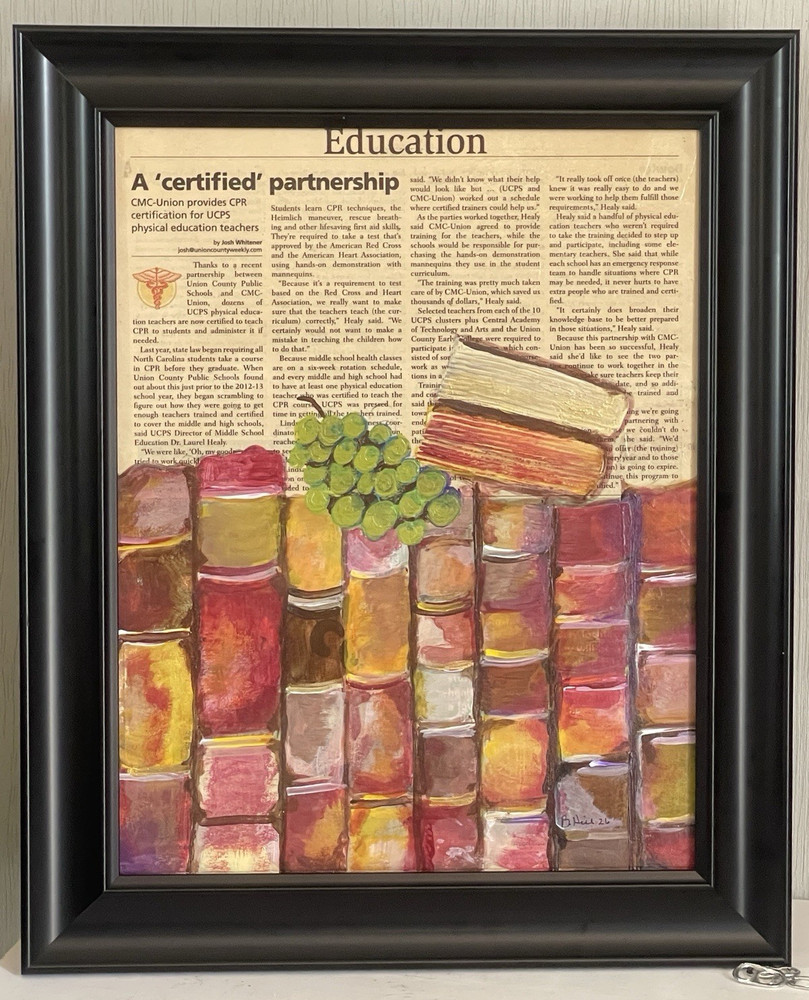 Unframed 11×14 mixed media Painting by B Hill called “Education”. Free shipping.