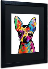 Chihuahua Dog White by Michael Tompsett, Matte, Black Frame 16×20-Inch, 11×14
