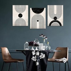 Elegant 3-Piece Bohemian Geometric Canvas Wall Art – Perfect for Living Spaces