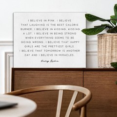 Inspirational Canvas Wall Art I Believe in Pink Motivational Quotes Canvas Pr…
