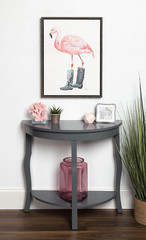 Sylvie Flamingo in Boots Framed Canvas Wall Art by Jennifer Redstreake Geary, 18