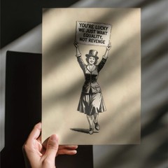 Equality Not Revenge Feminist Art Print Suffragette Protest Poster
