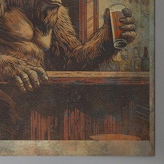 Vintage BIGFOOT BEER Wall Art, SASQUATCH Bar Drink Poster, Cryptid Kitchen Decor