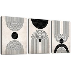 Elegant 3-Piece Bohemian Geometric Canvas Wall Art – Perfect for Living Spaces