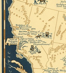 Pictorial Readers Map From Americas Literary Heritage Librarian Bibliophile Gift