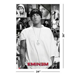 Eminem – Music Poster / Print (Image Collage – White Shirt) (Size: 24″ X 36″)