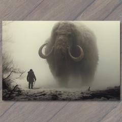 Art Print Woolly Mammoth Elephant Snowy Weird Vibe Strange Unusual Creepy Human