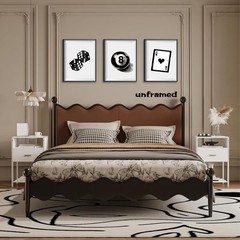 Playing Cards Dice 8 Wall Art Set of 3, Trendy Preppy Y2k 8 Game Room Posters…