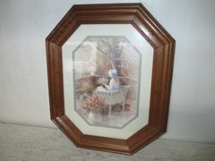 Octogon Wooden Framed Print, 17 1/2″ x 14 1/2″ Glass Cover, Unbranded