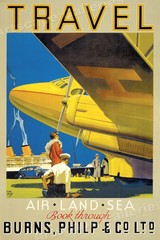 «Travel – Air Land & Sea» 1935 Classic Vintage World Travel Poster – 16×24