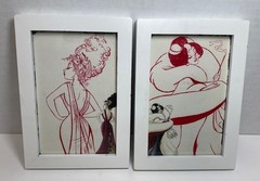 Set of 2 Room Essentials White Frame Art Prints Fashion Sketch Wall Decor 4×6