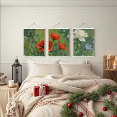 White Framed Prints Canvas Poster Art Print Wall Art 16 In. X 12 In. (Set of 3)