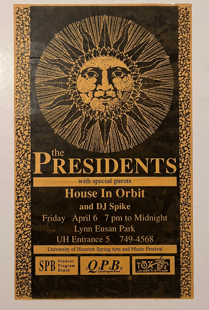Presidents & House In Orbit 8.5” x 14” Original 1996 Concert Flyer Poster D22
