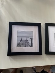 2 Rustic Beach Framed Wall Art: Coastal Wooden Boardwalk Picture Modern Seascap