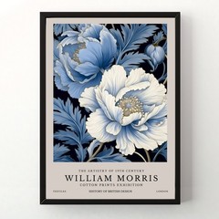 William Morris Art Print Modern Blue Botanical Exhibition Poster Room Wall Decor