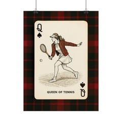 Queen of Tennis Poster, Vintage Sports Wall Art, Preppy Country Club Decor