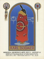 MONTE DOLACK Karl Bodmer 25″ x 19″ Serigraph 1978 Contemporary Brown, Blue, Red