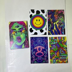 Wall Collage Kit 4x6in Trippy Psychedelic Colorful Mushroom Hippie 50 PCS