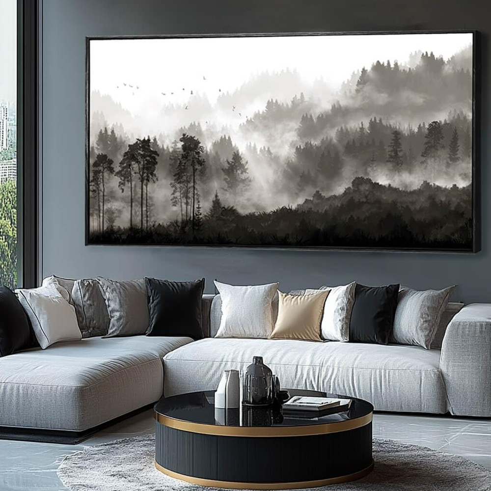 Large Black and White Tree Canvas Wall Art for Living Room or Bedroom 24”X48”