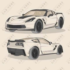 2019 Chevy Corvette Grand Sport Coupe 12 in. X 12 in. Poster