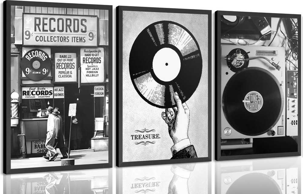 3Pcs Music Poster Wall Art Fashion Black And White Photography Preppy Vinyl R…