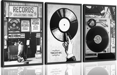 3Pcs Music Poster Wall Art Fashion Black And White Photography Preppy Vinyl R…