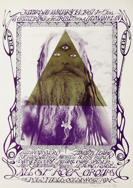 Allen Ginsberg – Timothy Leary – 1967- Golden Gate Park – Event Poster