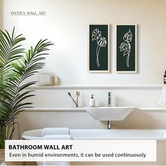 Wooden 3d Floral Bathroom Wall Decor, Ready-to-Hang Framed Wall Art For Livin…