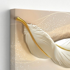 3 Pieces Elegant Feather Neutral Tones Large Wall Art Set for Living Set Of 3
