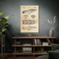 Speedboat Patent Wall Art: Nautical Gift, Boat Blueprint, Boating Gift